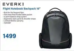 Incredible Connection EVERKI Flight Notebook Backpack 16" offer