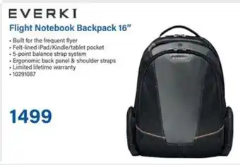 Incredible Connection EVERKI Flight Notebook Backpack 16" offer