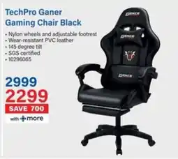 Incredible Connection TechPro Ganer Gaming Chair Black offer