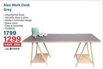 Incredible Connection Alex Work Desk Grey offer