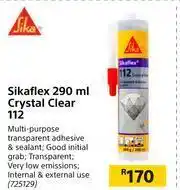 Builders Warehouse Sika Flex 290ml Crystal Clear 112 offer