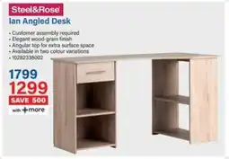 Incredible Connection Steel & Rose lan Angled Desk offer