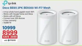 Incredible Connection Tp-link Deco BE65 2PK BE9300 Wi-Fi7 Mesh offer