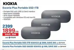 Incredible Connection KIOXIA Exceria Plus Portable SSD 1TB offer