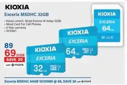 Incredible Connection KIOXIA Exceria MSDHC 32GB offer