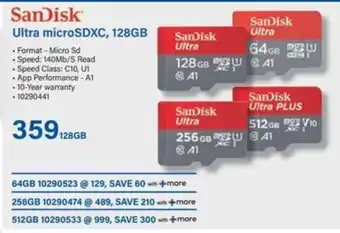 Incredible Connection SanDisk Ultra microSDXC, 128GB offer