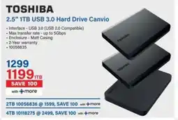 Incredible Connection TOSHIBA 2.5" 1TB USB 3.0 Hard Drive Canvio offer