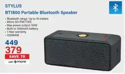 Incredible Connection STYLUS BT1800 Portable Bluetooth Speaker offer