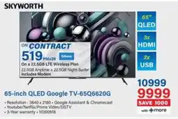 Incredible Connection SKYWORTH 65-inch QLED Google TV-65Q6620G offer