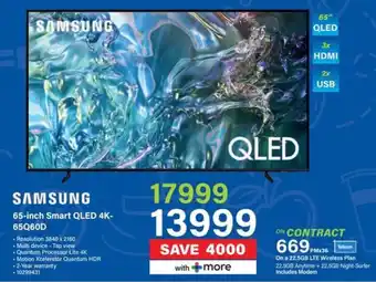 Incredible Connection SAMSUNG 65-inch Smart QLED 4K-65Q60D offer