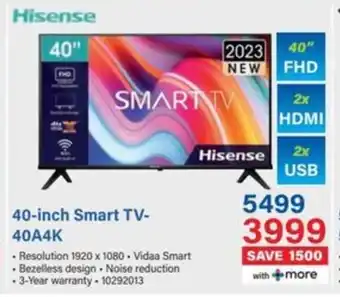 Incredible Connection Hisense 40-inch Smart TV-40A4K offer