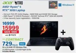 Incredible Connection Acer AMD Ryzen 5 RTX 3050 Laptop offer