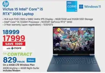 Incredible Connection HP Victus 15 Intel Core i5 RTX 3050 Laptop offer