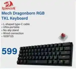 Incredible Connection REDRAGON Mech Dragonborn RGB TKL Keyboard offer