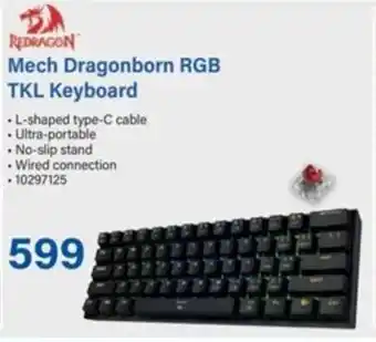 Incredible Connection REDRAGON Mech Dragonborn RGB TKL Keyboard offer