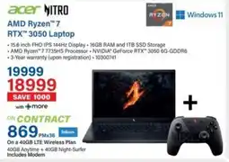 Incredible Connection Acer AMD Ryzen 7 RTX 3050 Laptop offer