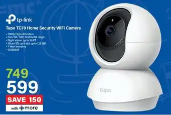 Incredible Connection Tp-link Tapo TC70 Home Security WiFi Camera offer