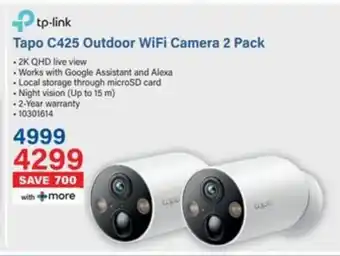 Incredible Connection Tp-link Tapo C425 Outdoor WiFi Camera offer