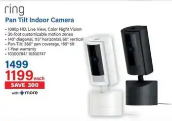 Incredible Connection Ring Pan Tilt Indoor Camera offer