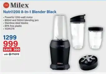 Incredible Connection Milex Nutri1200 8-In-1 Blender Black offer