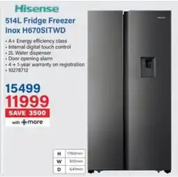 Incredible Connection Hisense Fridge Freezer Inox H670SITWD offer