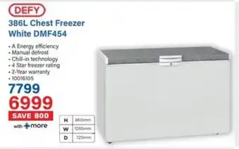 Incredible Connection DEFY Chest Freezer White DMF454 offer