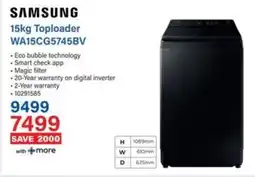 Incredible Connection SAMSUNG Toploader WA15CG5745BV offer