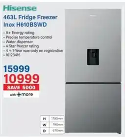 Incredible Connection Hisense Fridge Freezer Inox H610BSWD offer