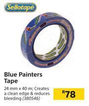 Builders Warehouse Sellotape Blue Painters Tape-24mm x 40m offer