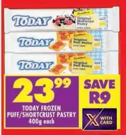 Shoprite Today frozen puff/shortcrust pastry offer