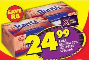 Shoprite Rama original 70% fat spread offer