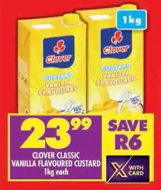 Shoprite Clover classic vanilla flavoured custard offer