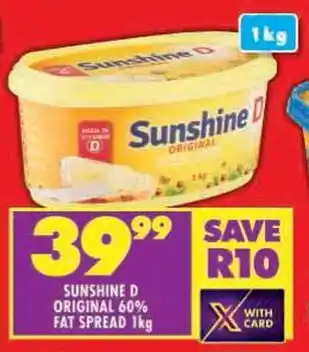 Shoprite Sunshine d original 60% fat spread offer