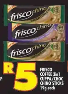 Shoprite Frisco coffee 3in1 cuppa/choc chino sticks offer