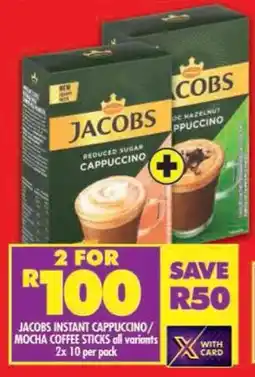 Shoprite Jacobs instant cappuccino/ mocha coffee sticks all variants offer