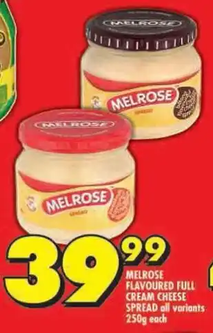 Shoprite Melrose flavoured full cream cheese spread all variants offer