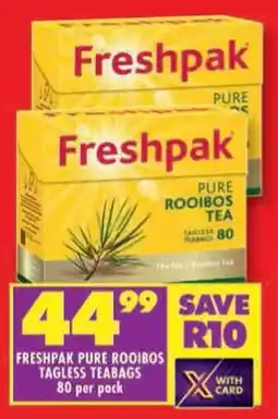 Shoprite Freshpak pure rooibos tagless teabags offer