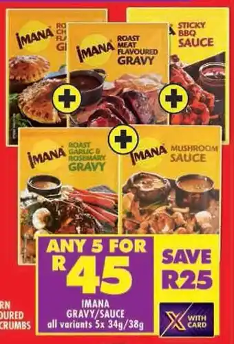 Shoprite Imana gravy/sauce all variants offer