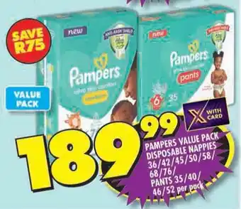 Shoprite Pampers value pack disposable nappies/ pants offer