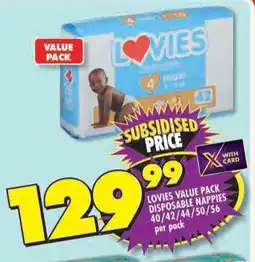 Shoprite Lovies value pack disposable nappies offer