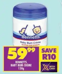 Shoprite Bennetts baby bum creme offer