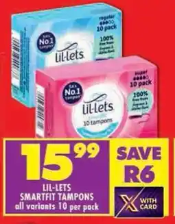 Shoprite Lil-lets smartfit tampons all variants offer