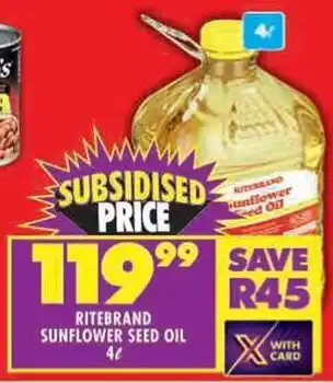 Shoprite Ritebrand sunflower seed oil offer