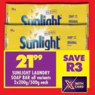 Shoprite Sunlight laundry soap bar all variants offer