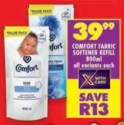 Shoprite Comfort fabric softener refill all variants offer