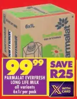 Shoprite Parmalat everfresh long life milk all variants offer