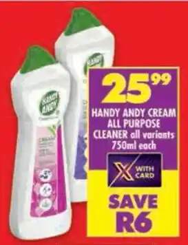 Shoprite Handy andy cream all purpose cleaner all variants offer