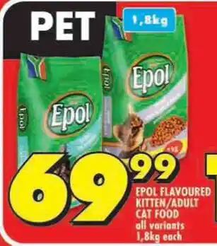 Shoprite Epol flavoured kitten/adult cat food all variants offer