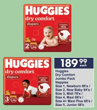 President Hyper Huggies Dry Comfort Jumbo Pack Nappies offer