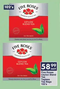 President Hyper Five Roses Ceylon Blend Tea Tagless Tea Bags offer